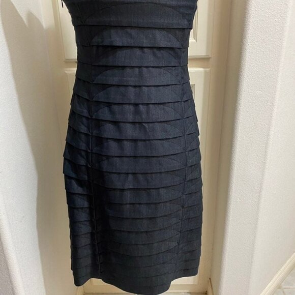 Ellen Tracy Grey Sleeves Pleated Dress Size 4 EUC - Picture 6 of 9